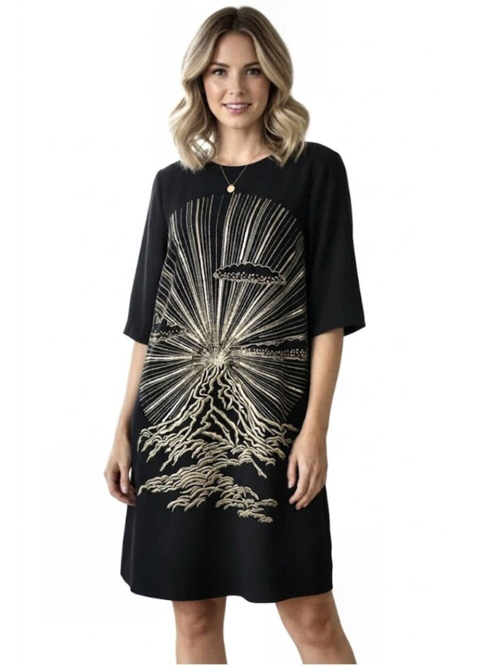 STELLA MCCARTNEY Beaded Mini Dress, Black Women's Size 44